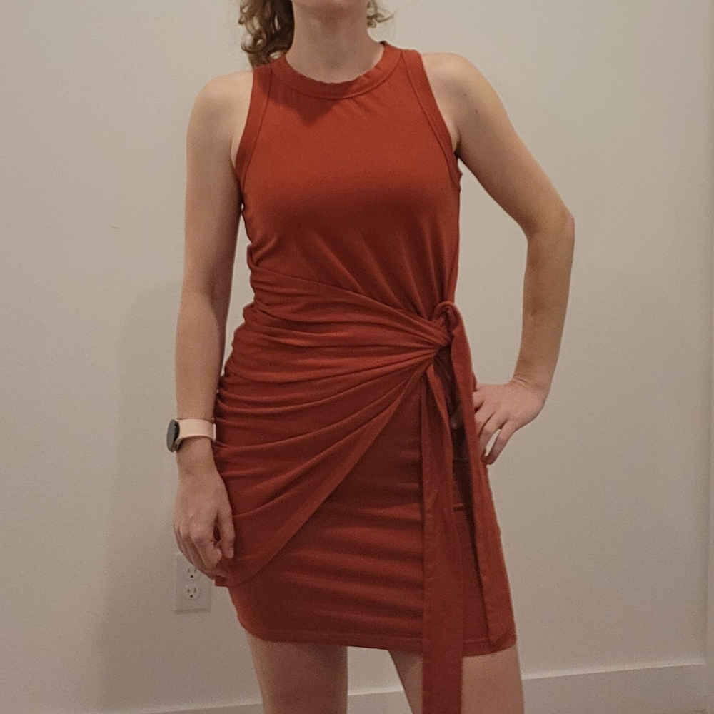 Casual orange bodycon dress